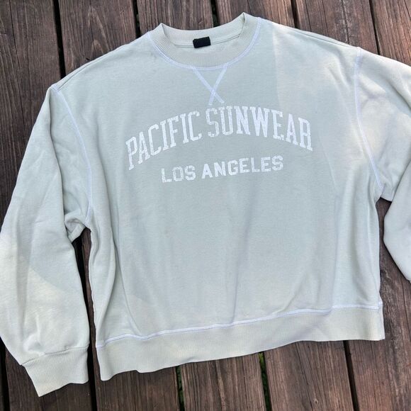 Light Green Pacific Sunwear Oversized Crewneck - Picture 1 of 4